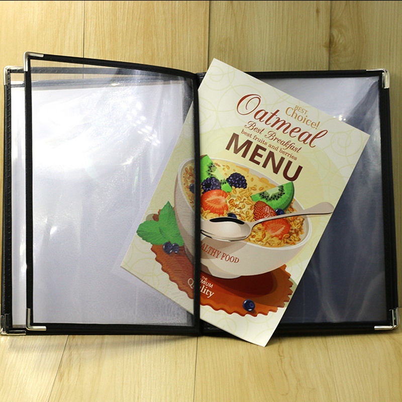 Transparent Restaurant Menu Covers for A4 Size Book Style Cafes Bar 10 ...