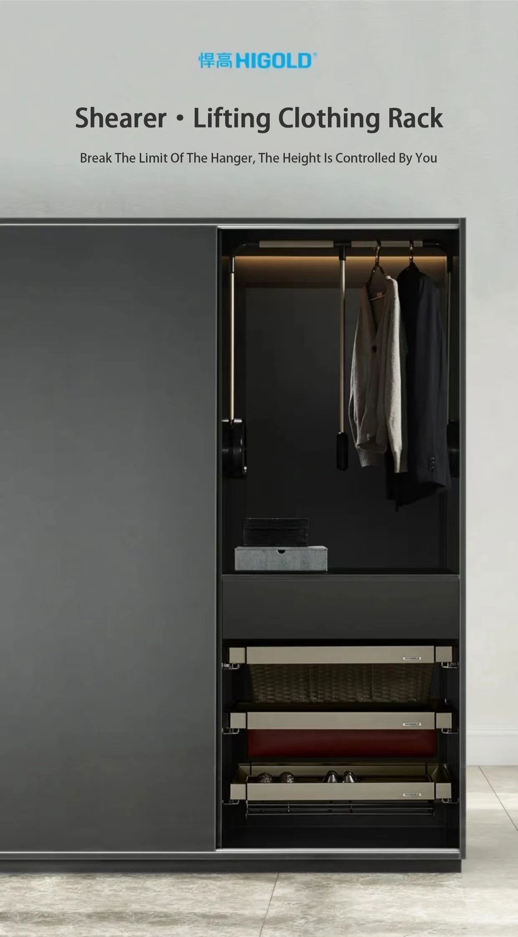 HIGOLD Shearer Series Lifting Clothing Rack | Shopee Singapore