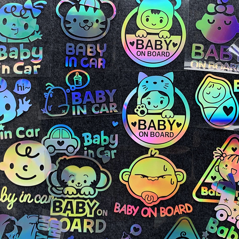 Baby In Car Reflective Stickers Car Tips Warning Sticker Car Window ...