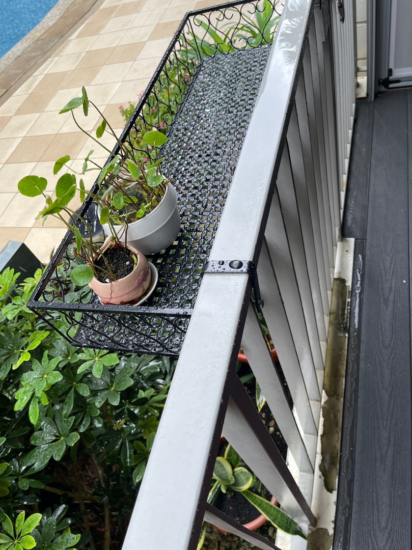 Plant Rack Balcony Flower Rack Wrought Iron Railing Flower Pot Holder ...