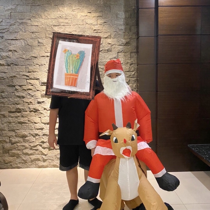 SG Seller Inflatable Santa Claus Costume Christmas Adults Mascot Cosplay Roleplay Events Xmas Party Reindeer Shopee Singapore