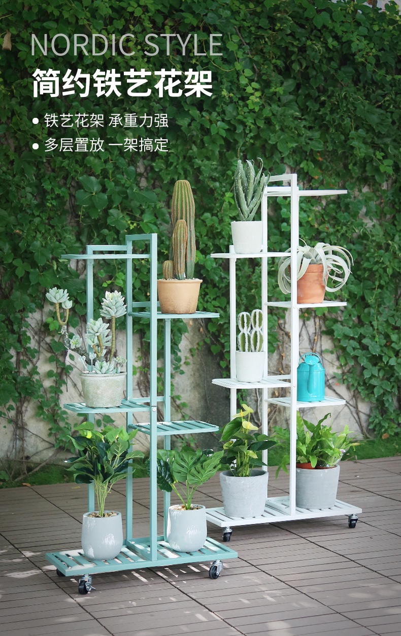 in stock plant rack with pulley indoor multi-layer wrought iron flower ...