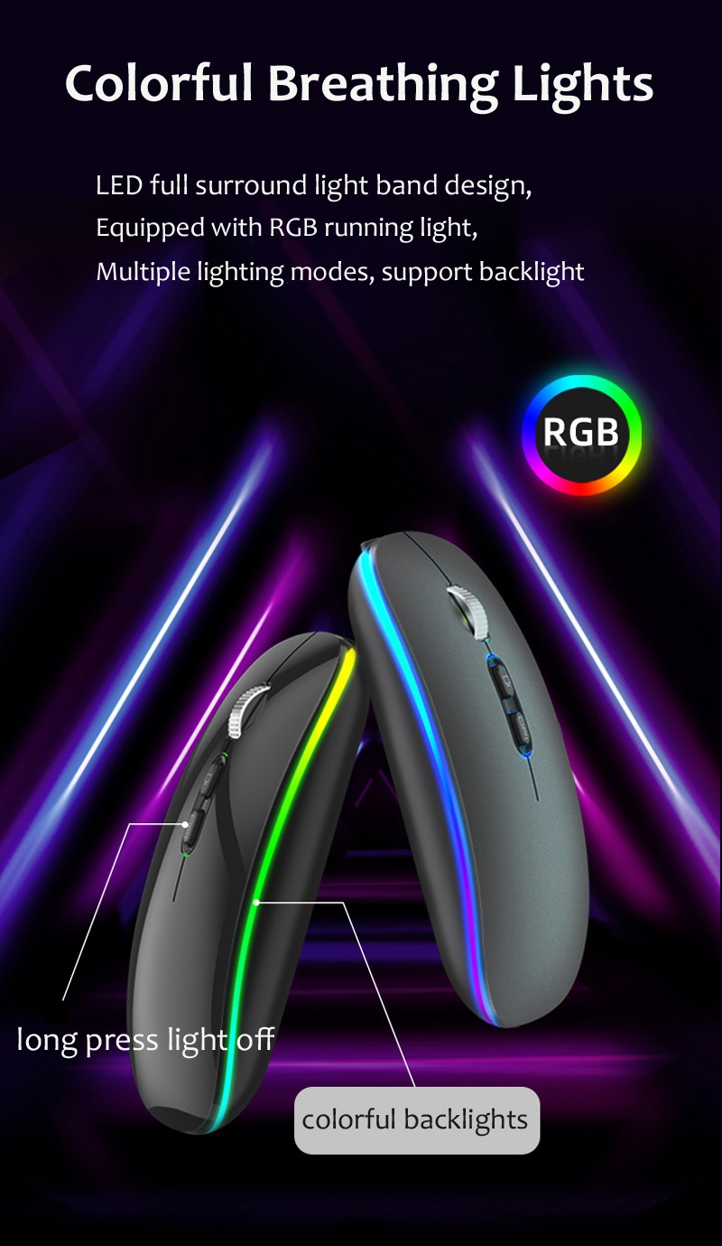 Dual mode Bluetooth wireless mouse with one button desktop function, C ...