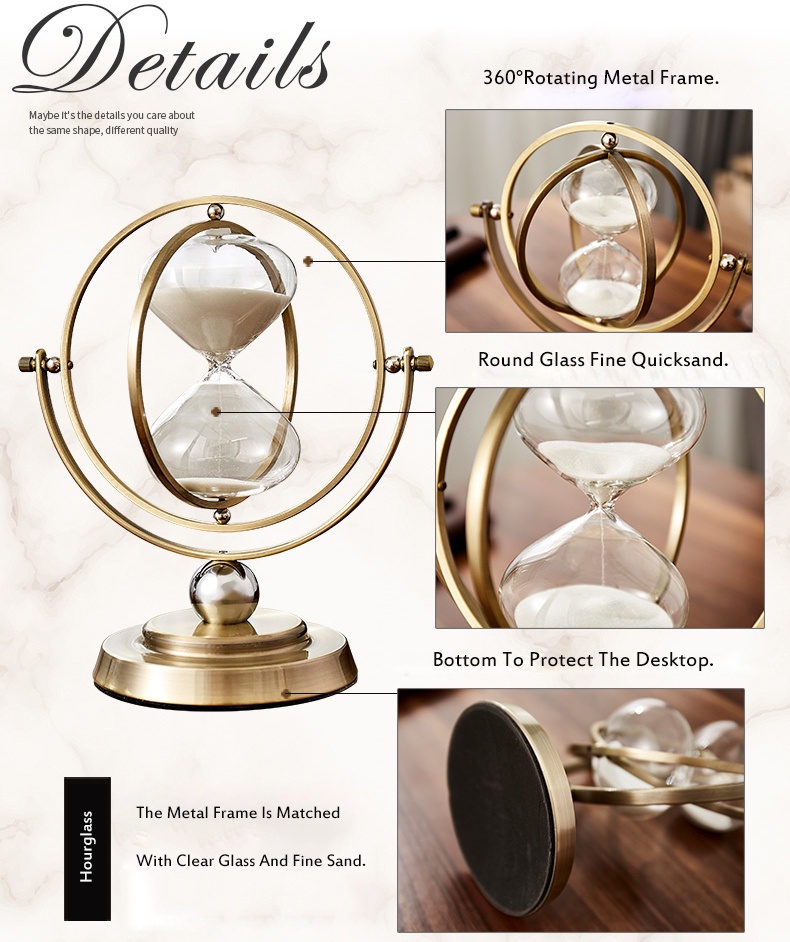 Nordic Creative Retro Metal Hourglass Timer TV Cabinet Porch Decoration ...