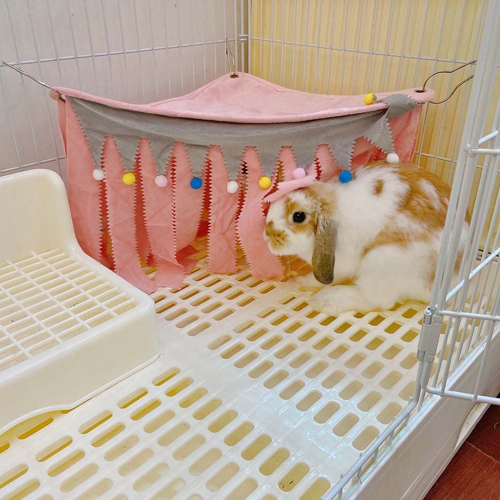 Visual Reference: Bluevelvet Durable Guinea Pig Hideout Tassel Strip Rabbit Hiding Tent