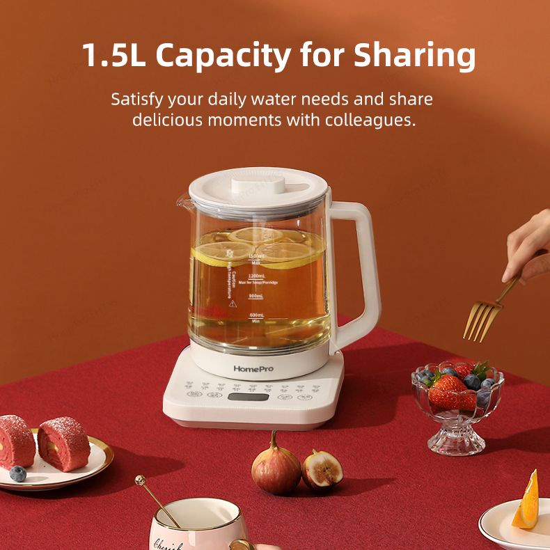 【Ready Stock in SG】HomePro EHT15 Health Teapot / 18 Menus / Glass ...