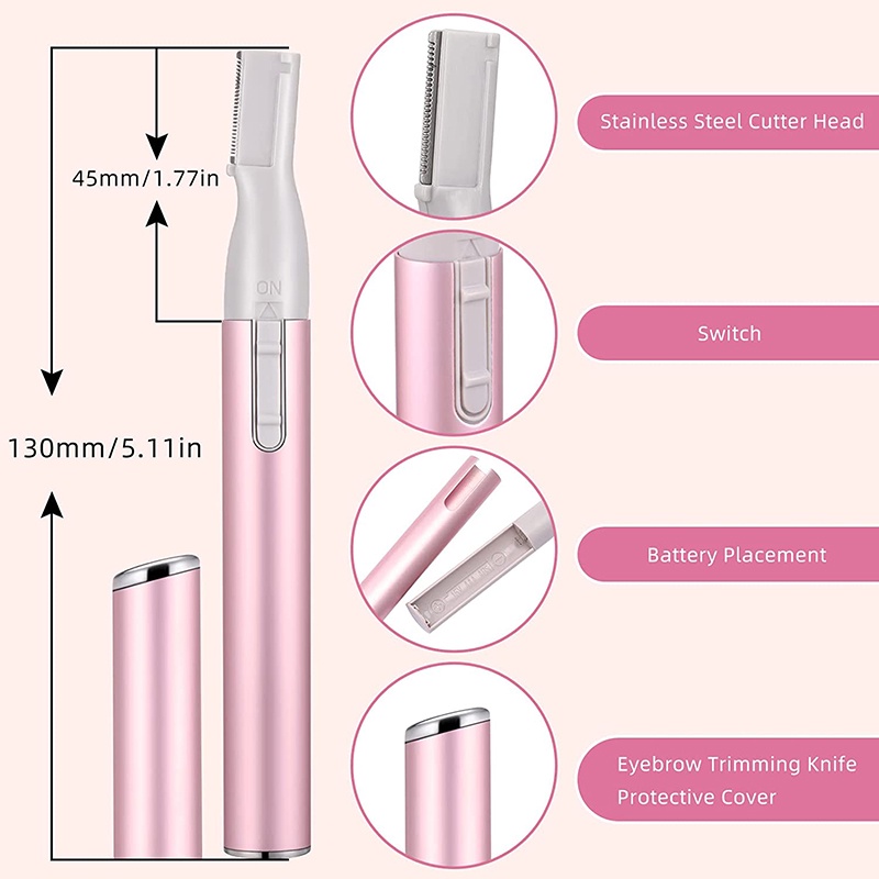 KIPRUN Electric Eyebrow Trimmer Women Precision Face Razors Mini Shaver ...
