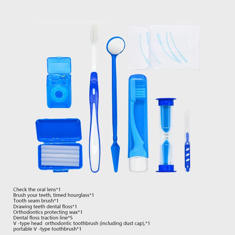 8pcs Orthodontic Dental Care Kit Set Braces Toothbrush/Foldable, Dental ...
