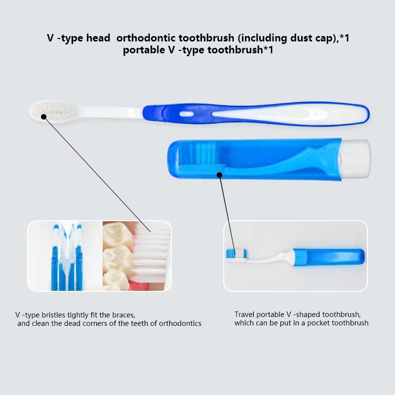 8pcs Orthodontic Dental Care Kit Set Braces Toothbrush/Foldable, Dental ...