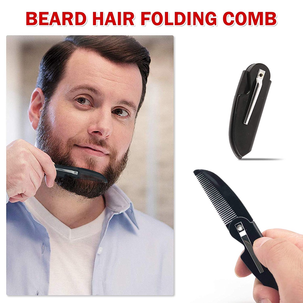 Men Beard Shaping Tool Set with Trimming Shaving Comb Mustache Scissors ...