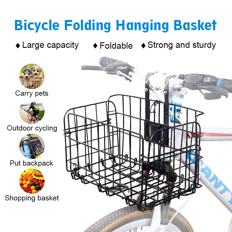 【SG STOCK】Foldable Metal Bicycle Basket for Scooter all Bicycle Ebike