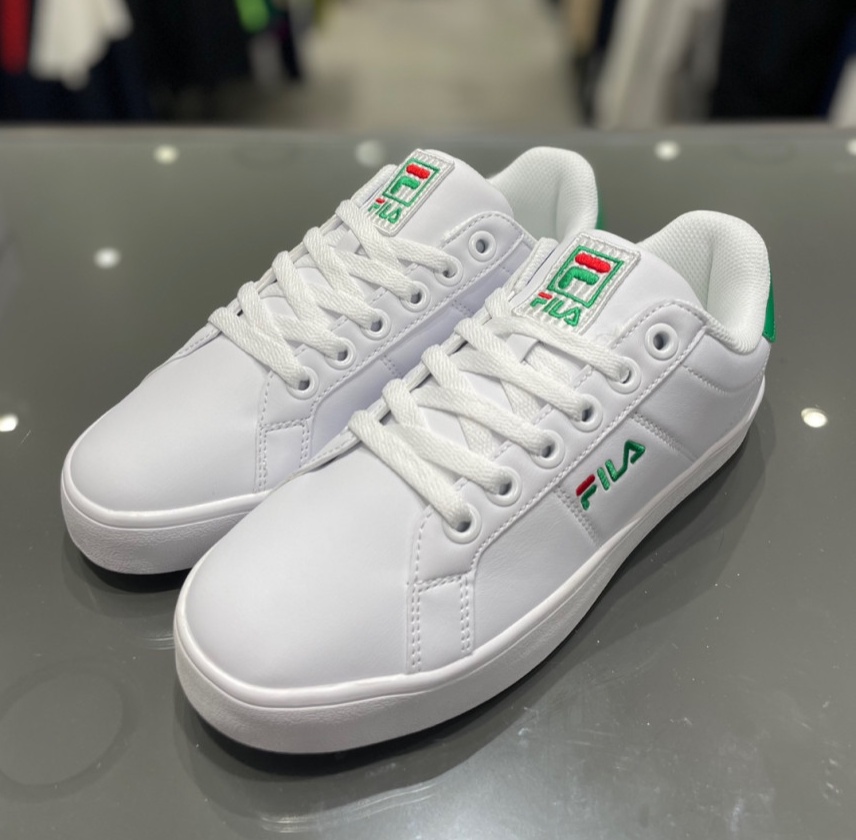 White and sale green fila shoes