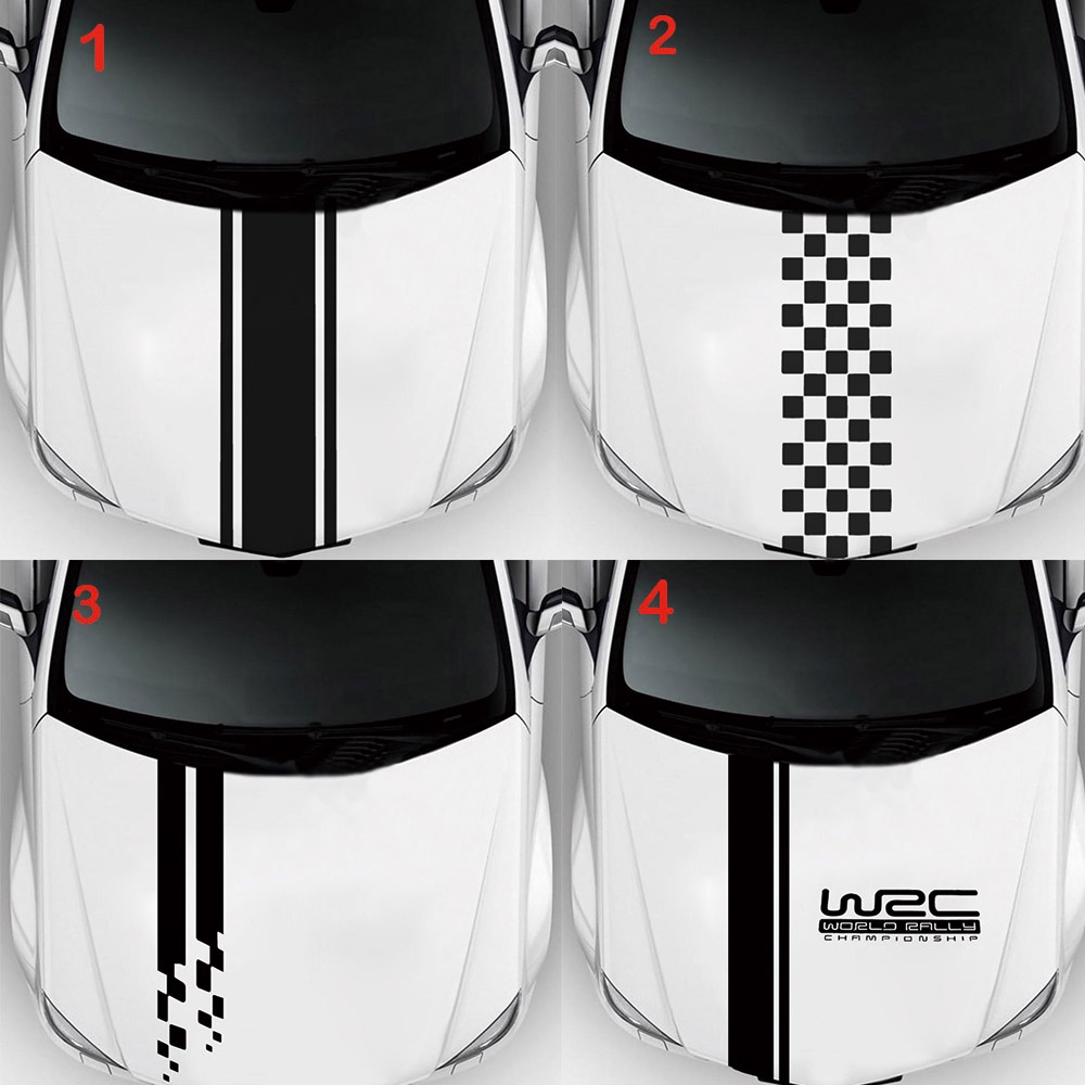 【Multiple Styles For Choose】Fashion WRC Stripe Car Bonnet Hood ...