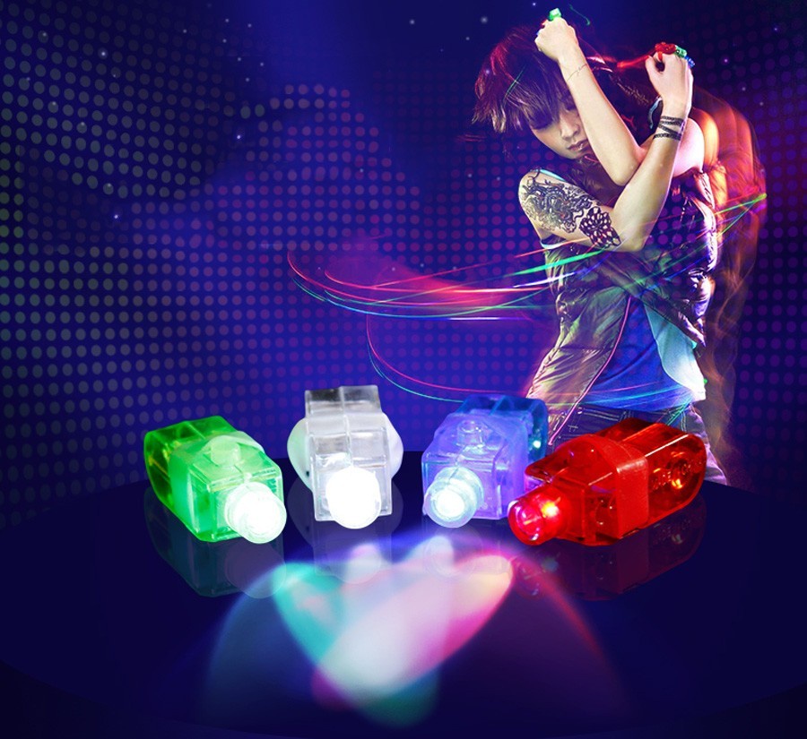 100PCS Finger Light Up Ring Laser LED Rave Party Favors Glow Beams ...