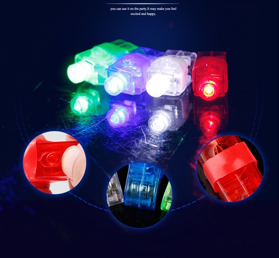 100PCS Finger Light Up Ring Laser LED Rave Party Favors Glow Beams ...