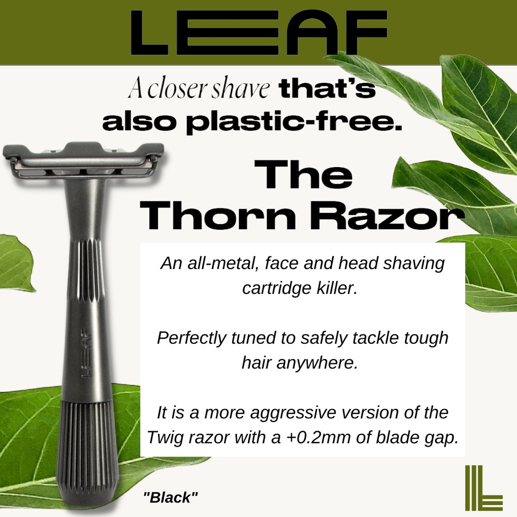 Leaf Shave The Thorn Razor - Black | Shopee Singapore