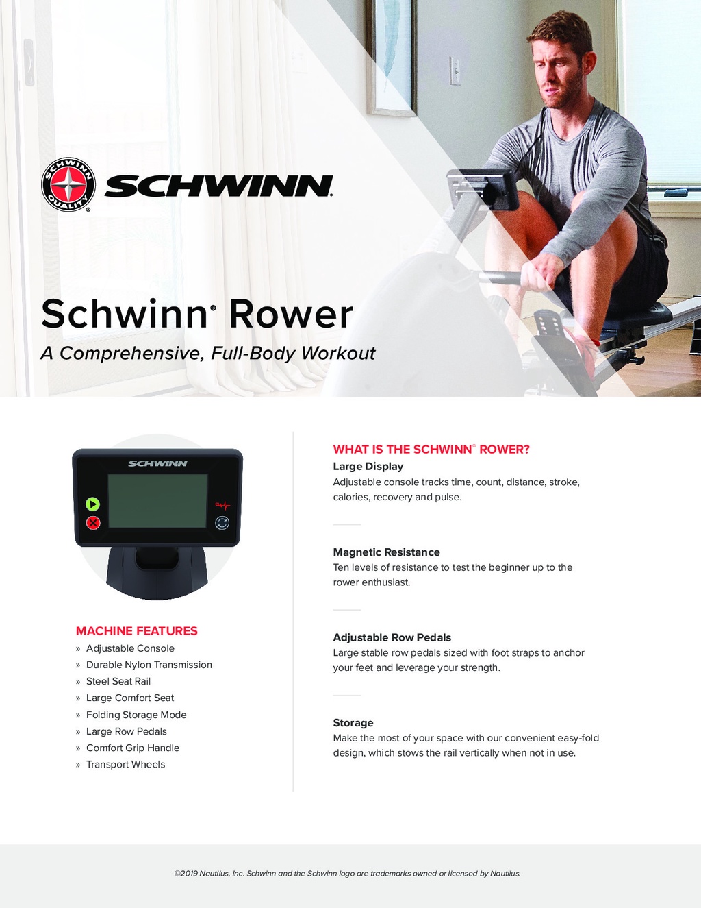 Schwinn crewmaster rower machine hotsell