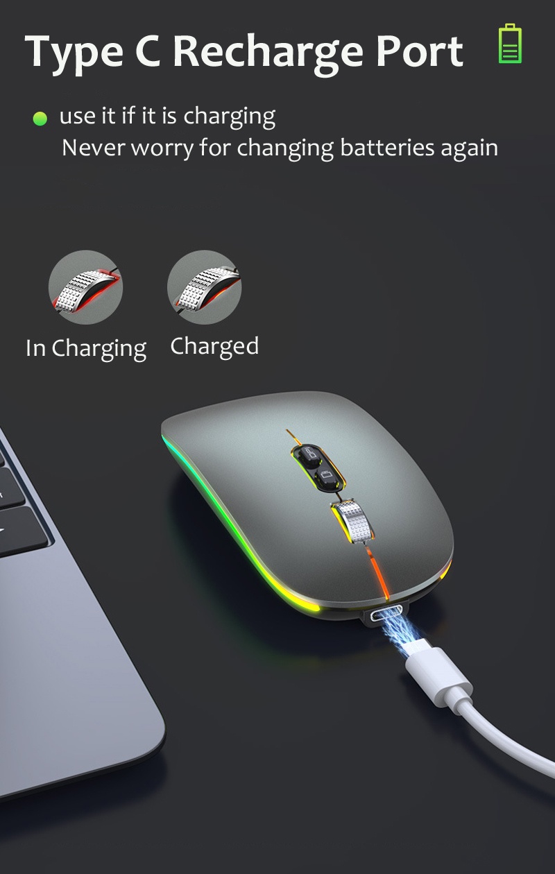 Dual mode Bluetooth wireless mouse with one button desktop function, C ...