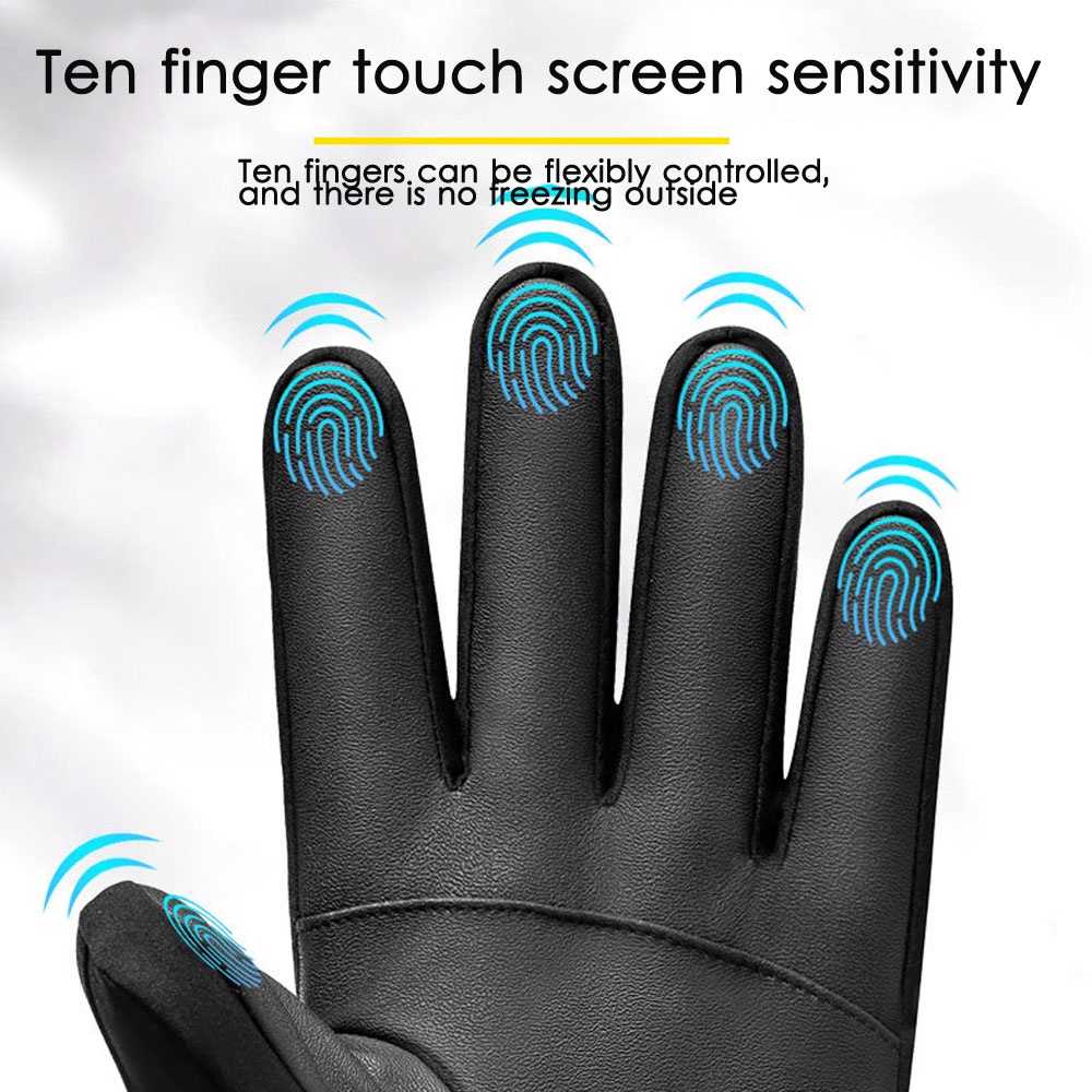 Waterproof Touchscreen Winter Gloves For Motorcycling & Skiing – Thermal, Palm Armor, Unisex