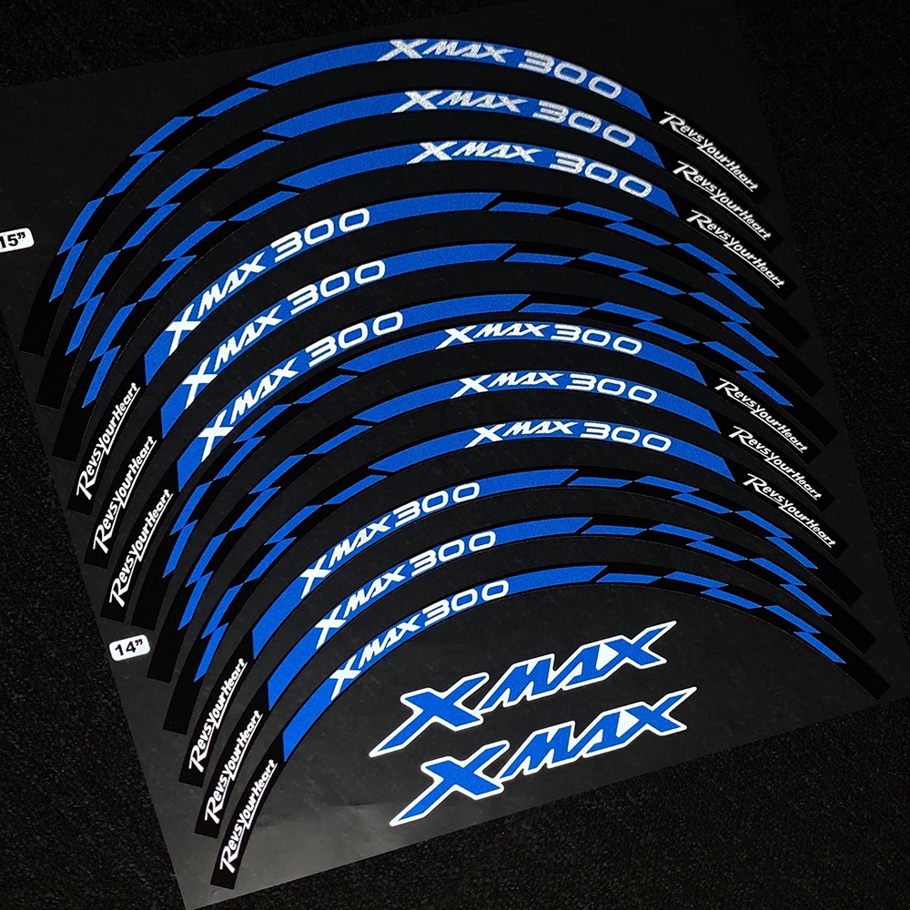 Xmax 300 Motorcycle Wheel Hub Sticker Yamaha Reflective Wheel Hub ...