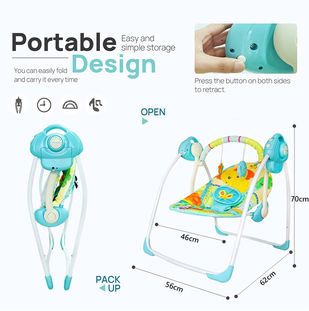 [iDS] Electric Baby Rocking Chair Infants Rocker Bed Baby Cradle ...