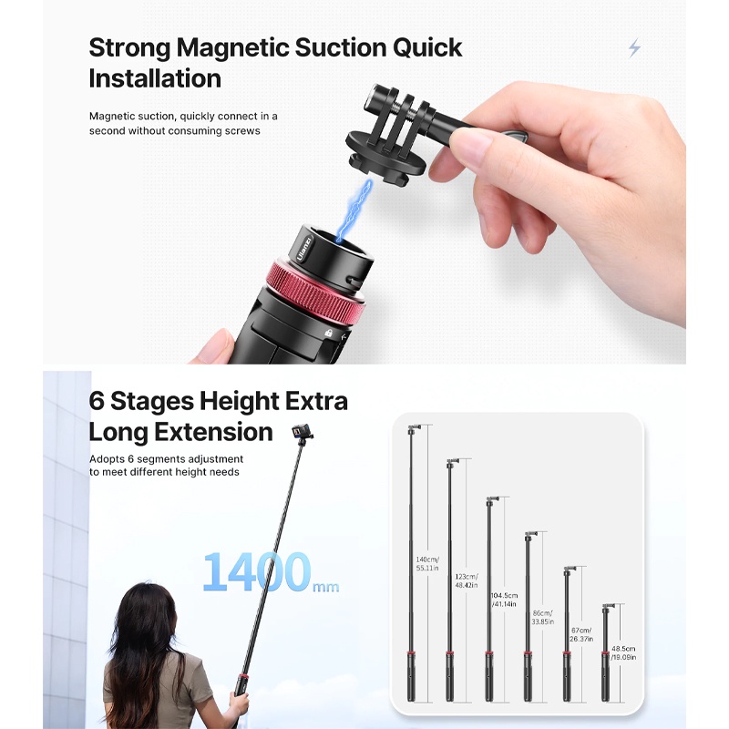 Ulanzi Go Quick II 1.4m — (Extendable Tripod with Magnetic Quick ...