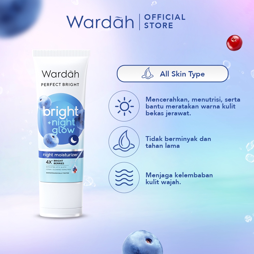 WARDAH Perfect Bright Bright + Night Glow Night Moisturizer 20 ml - Skincare - Gambar 2