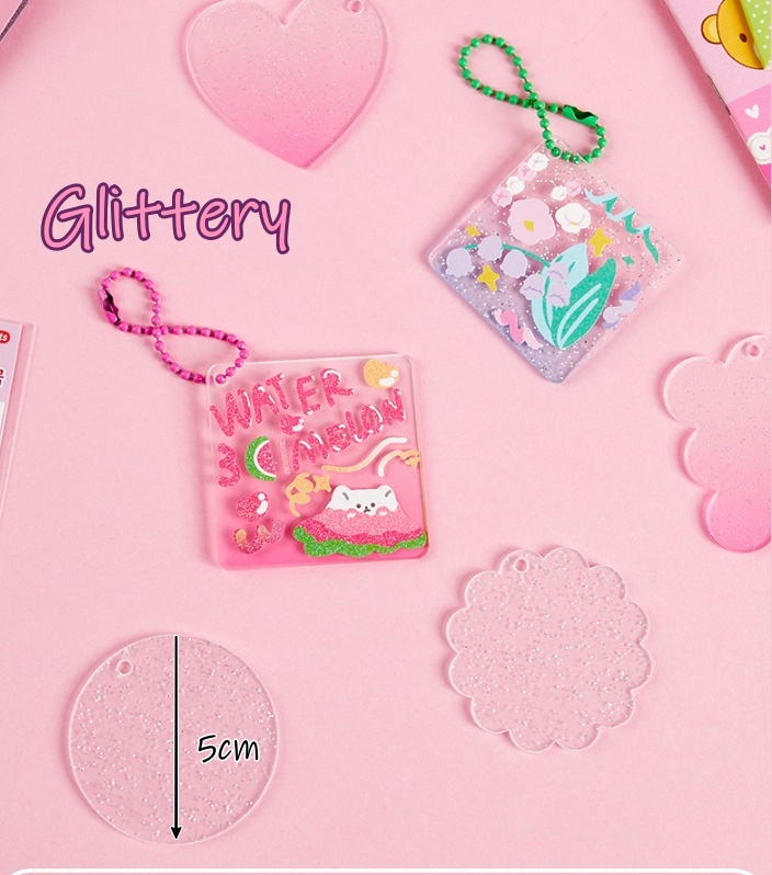 [SG Stock] DIY Keychain Guka Plain Transparent Glittery Gradient Plate ...