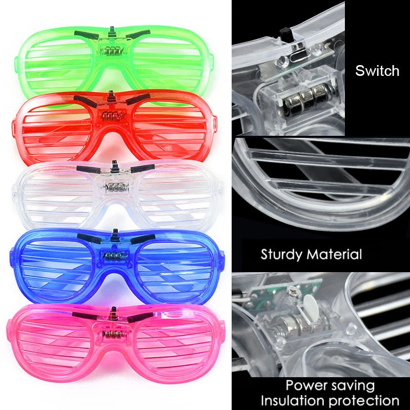 30 Pcs Glow In The Dark Glasses, 6 Colors LED Glasses Bulk Party
