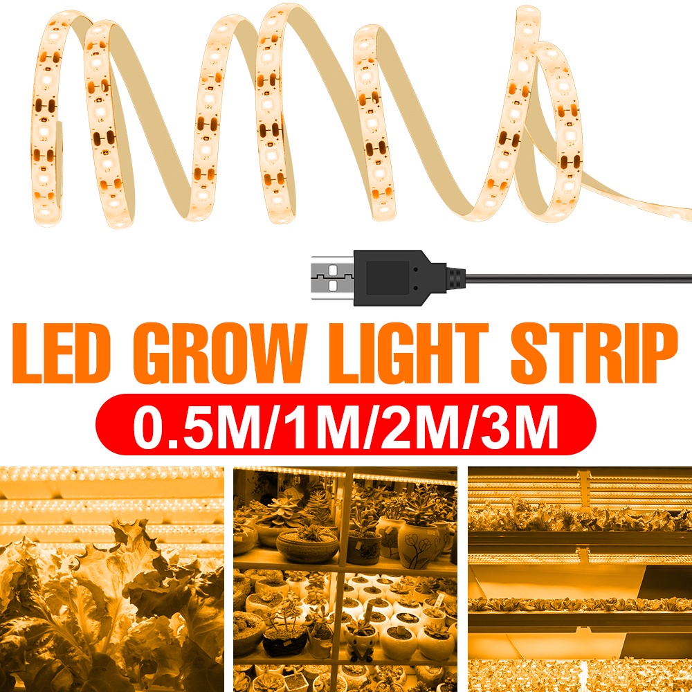 LED Grow Light Strip USB Full Spectrum Plant Lamp Tape 5V Greenhouse ...