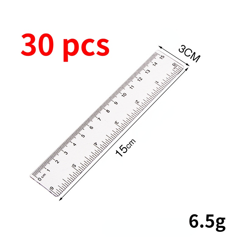 15/20/30cm Transparent Plastic Ruler Blue Color Simple Style Portable ...