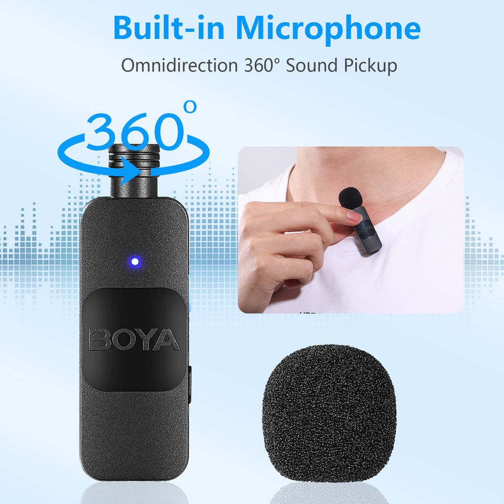 BOYA BY-V10/V20 Wireless Microphone Lavalier Microphone Active Noise ...