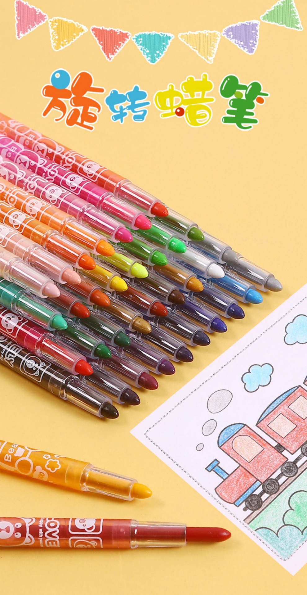 Rotating Crayon 12/18/24 Colours Rolling Crayon kid´s Drawing Painting ...