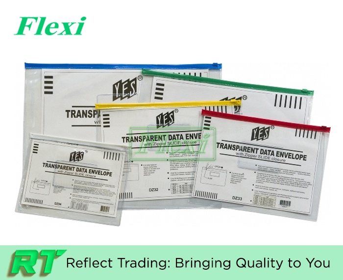 A3 Thick Transparent Clear PVC Zip Data Envelope Folder with Front ...