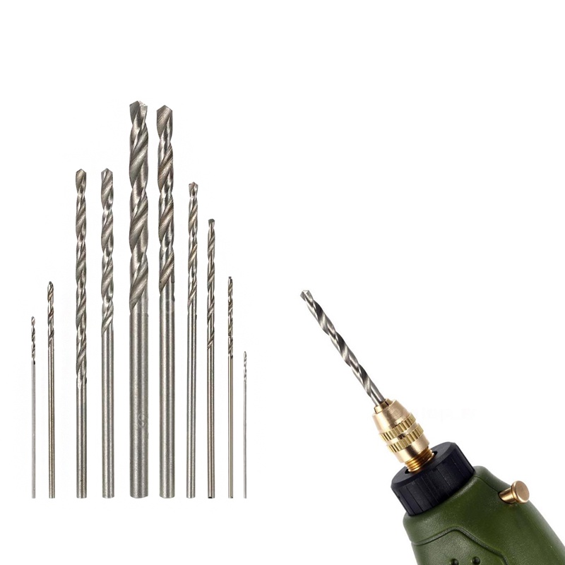 KIPRUN 10Pcs Drill Bit Set High Speed White Steel Twist Drill HSS Bit ...