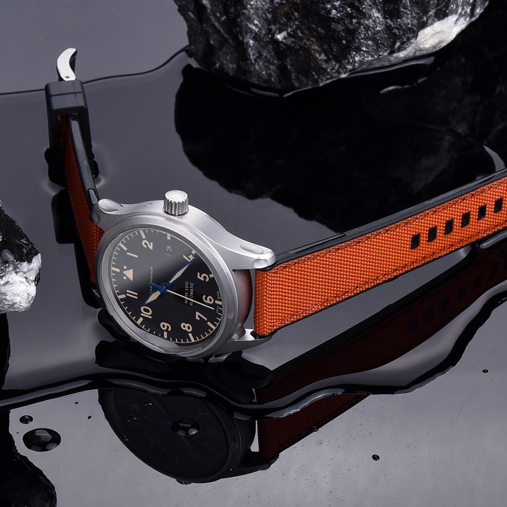 New Design Hybrid FKM Canvas Nylon Watch Strap 20mm 22mm High Quality ...