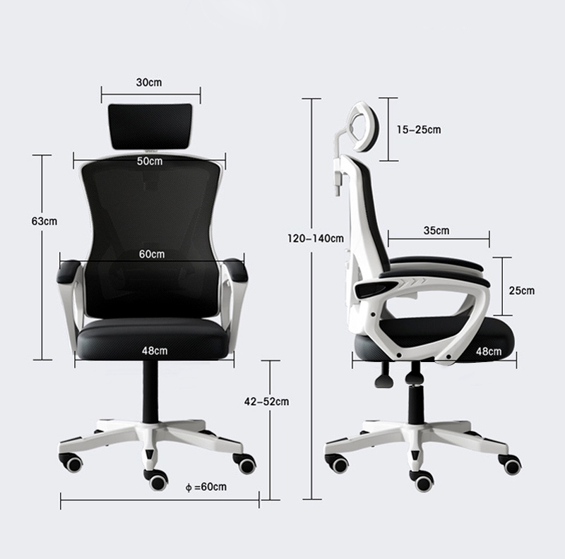 HXR Ergonomic Office Chair Adjustable Lumbar Support Headrest ...