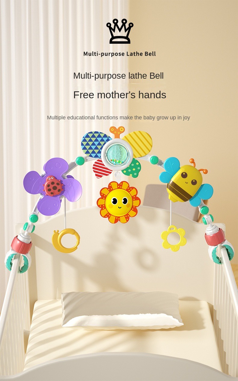 Baby Bed Bell Baby Toy Stroller Arch Musical Rattle Adjustable Clip ...