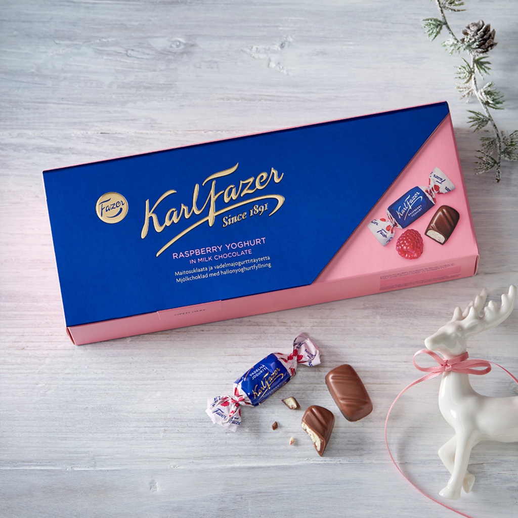 Finland Karl Fazer Raspberry Yogurt Filled Chocolate 270g | Shopee ...
