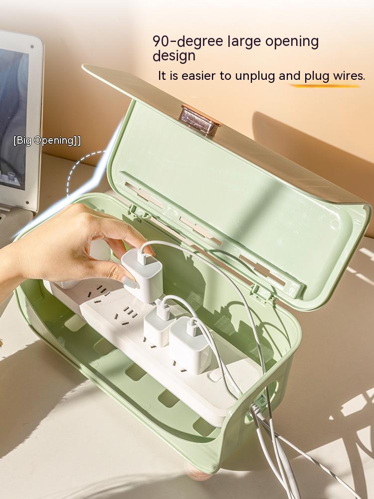 【IN Stock】Nordic Cable Flip Storage Management Box Desktop Organizer ...