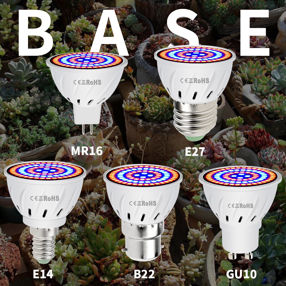 LED Plant Grow Light Bulb E27 Full Spectrum Plants Lamp Hydroponic MR16 ...