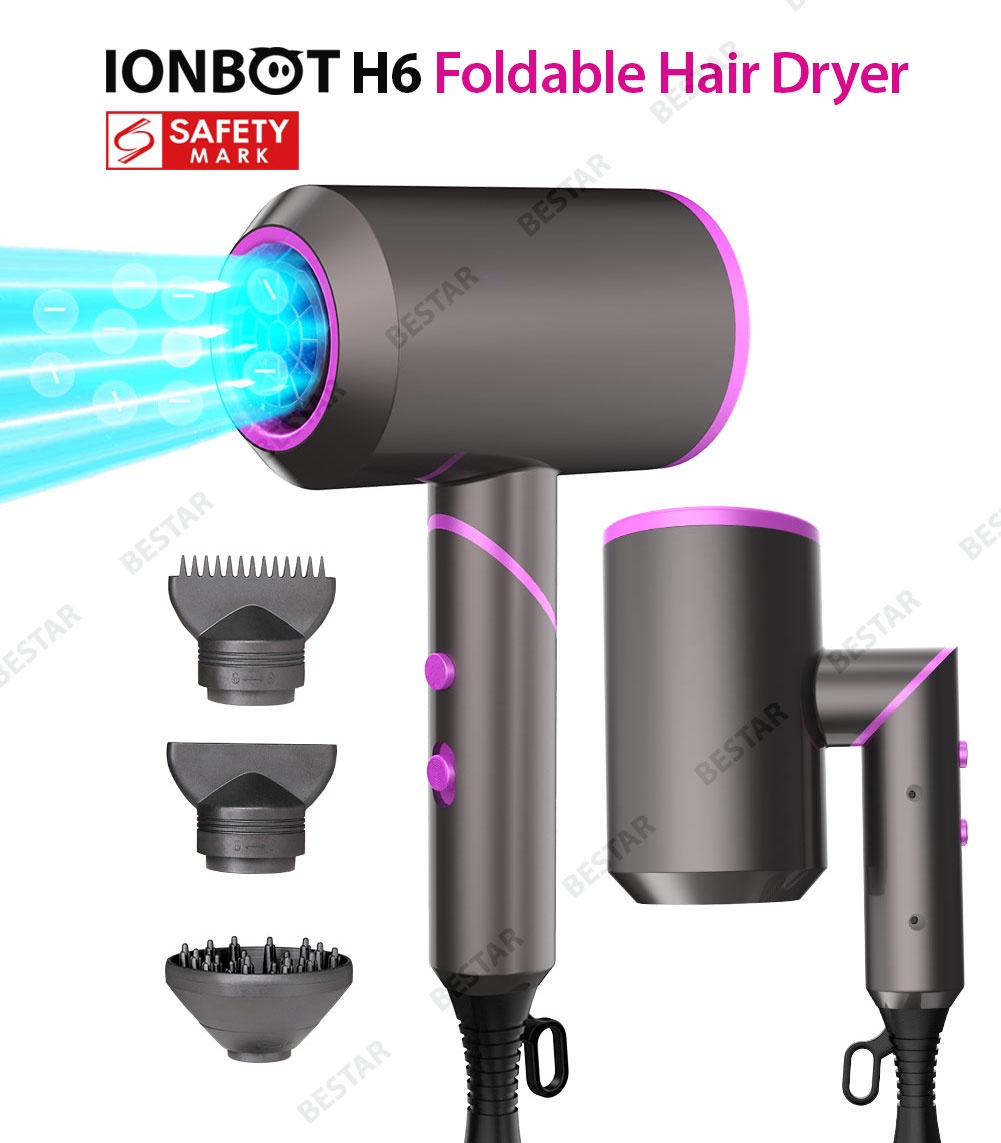 IONBOT H6 Foldable Hair Dryer /H5 Hairdryer Ioniser Technology | Shopee ...