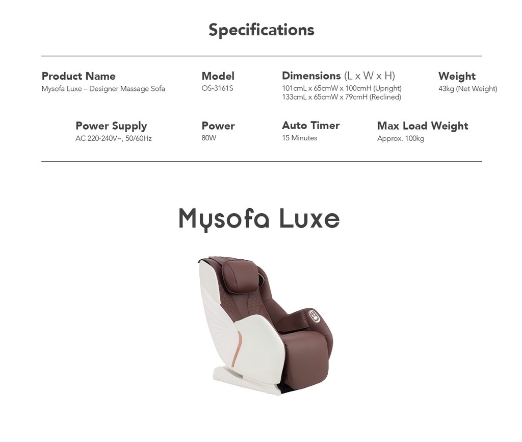 Ogawa mysofa massage online chair manual