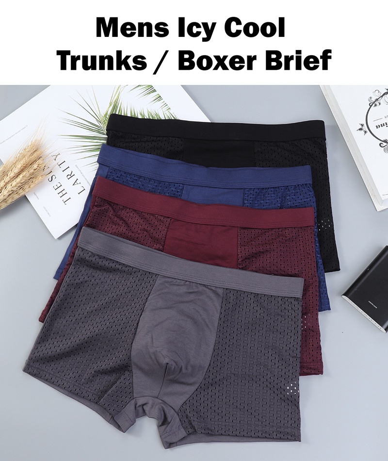 【YearnWear】 Men Underwear Set Silky Smooth Men Boxer Briefs Trunks ...