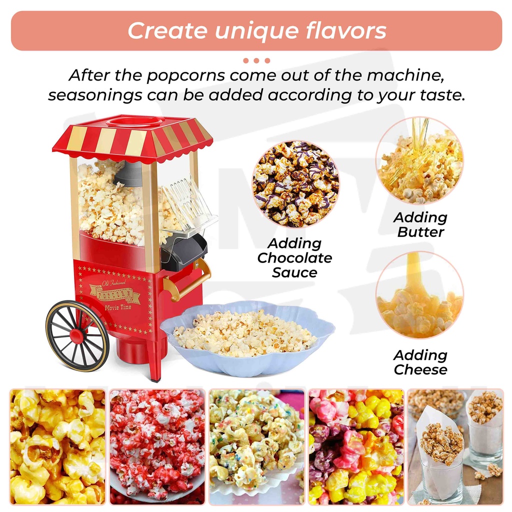 Retro Popcorn Machine | Electric Popcorn Maker Machine | Party Hot Air ...