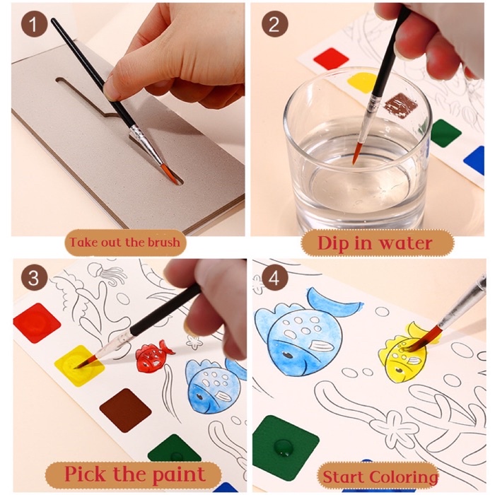 SG Stock[Children's Day Gift] Pocket Watercolor Painting Book With ...