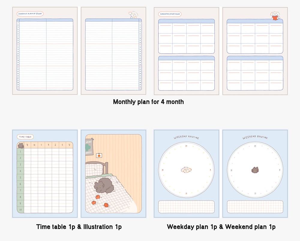 Romane For 4month Undated Study Planner Scheduler Hard Cover Monthly ...