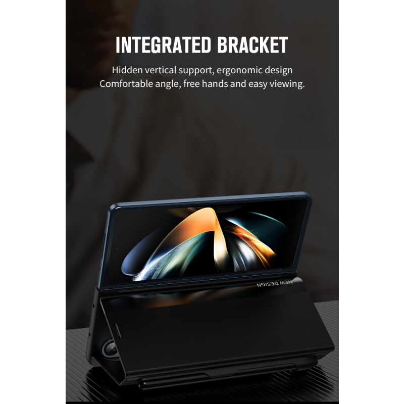For Samsung Galaxy Z Fold 3 / Z Fold 4 Luxury Leather Slim Folding ...