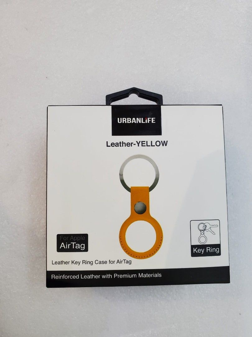 AirTag Leather Case – Anti-Scratch Key Ring Keychain (Yellow) | Shopee ...