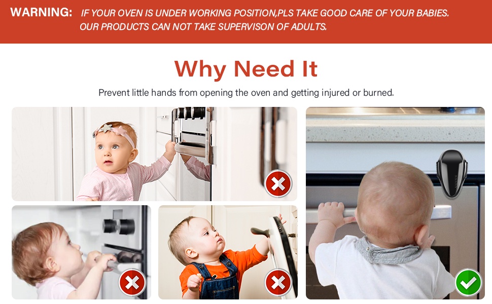 EUDEMON 1pc Baby Safety Oven Door Lock Oven Lock Door Stopper Prevent Baby  from Opening Ovens and Getting Burnt or Hurt